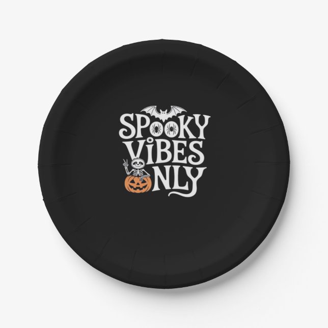 Spooky Vibes nur Halloween Sloth Oversized T-Shir Pappteller (Vorderseite)