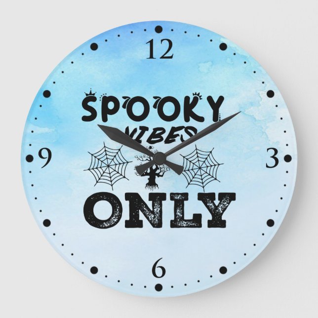 Spooky Vibes Only-67293 Kapuzenpullover Große Wanduhr (Vorderseite)