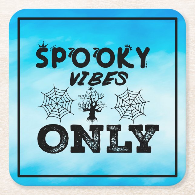 Spooky Vibes Only-67293 Kapuzenpullover Rechteckiger Pappuntersetzer (Vorderseite)