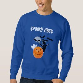 Spooky Vibes Pumpkin Ghost und Fleet Sweatshirt