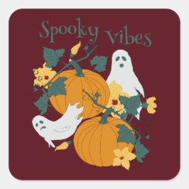 Spooky Vibes Quadratischer Aufkleber