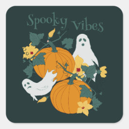 Spooky Vibes Quadratischer Aufkleber