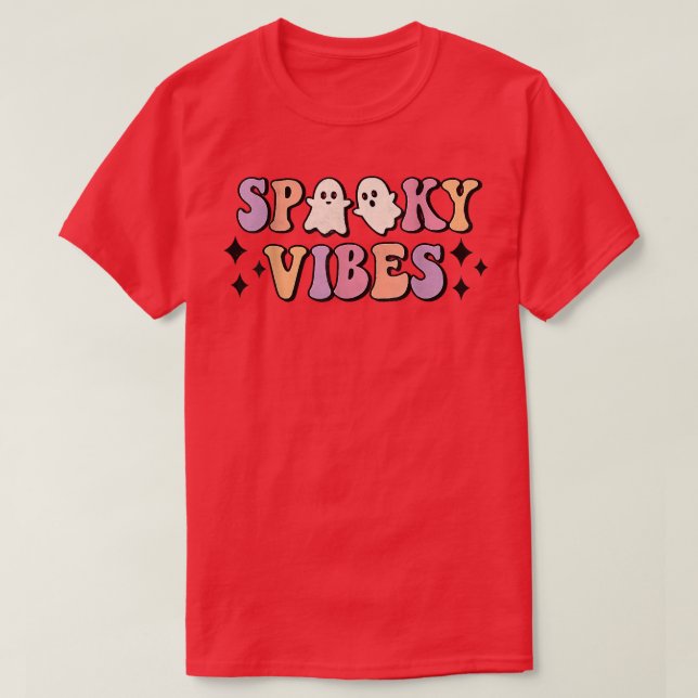 Spooky Vibes Retro Groovy Halloween Trick oder Beh T-Shirt (Design vorne)