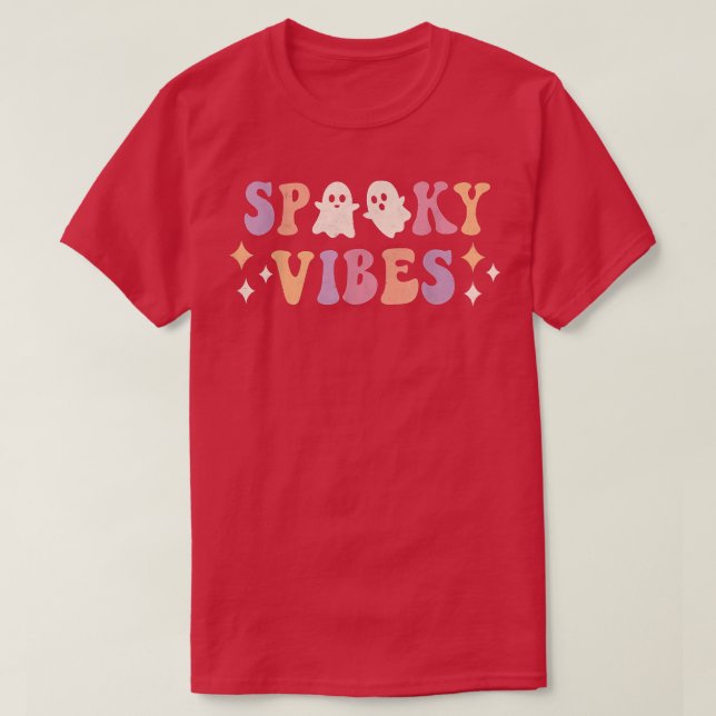 Spooky Vibes Retro Groovy Halloween Trick oder Beh T-Shirt (Design vorne)