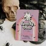 Spooky Vibes Retro Halloween Ghost Geburtstag Einladung<br><div class="desc">Spooky Vibes! Retro Groovy Ghost Halloween Geburtstagsfeier Einladung. Spooktacular zweiten Geburtstag Bash laden mit Retro Geist,  Blume und Fledermäuse ein.</div>