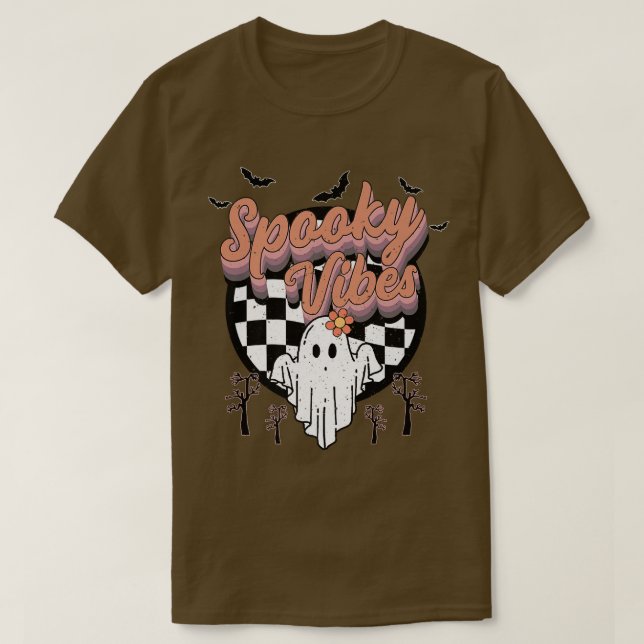 Spooky Vibes Retro Halloween Niedlich Boo Costume  T-Shirt (Design vorne)
