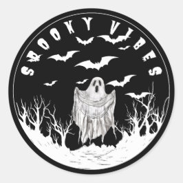 Spooky Vibes Runder Aufkleber