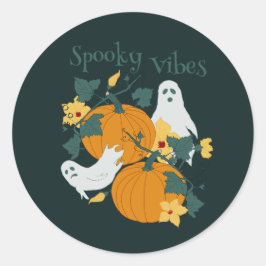 Spooky Vibes Runder Aufkleber