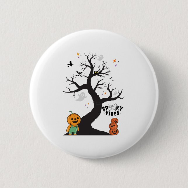 Spooky Vibes Sticker Button (Vorderseite)