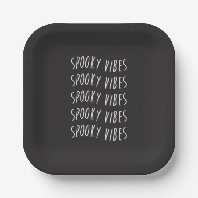 spooky vibes typography pappteller (Vorderseite)