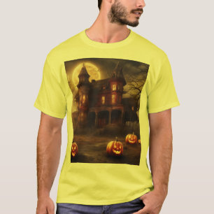 Spooky Viktorianisch Mansion Halloween Design T - T-Shirt