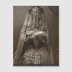 Spooky Viktorianisches Foto der Toten in Kleidung Magnetkarte