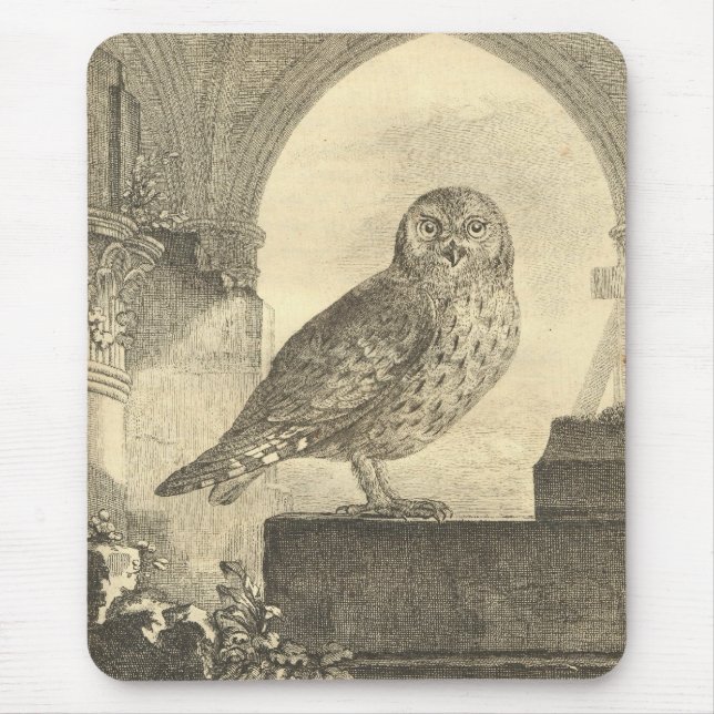 Spooky Vintage Halloween Owl Mousepad (Vorne)