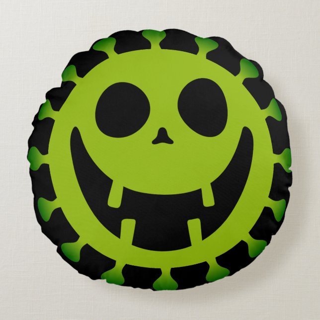 Spooky-Virus Rundes Kissen (Vorderseite)