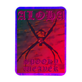Spooky Weaver (orange), flexibles Foto Magnet