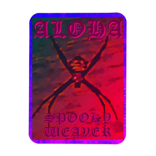 Spooky Weaver (orange), flexibles Foto Magnet (Vertikal)