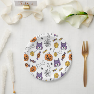 Spooky Werewolf Halloween Vibes Pappteller