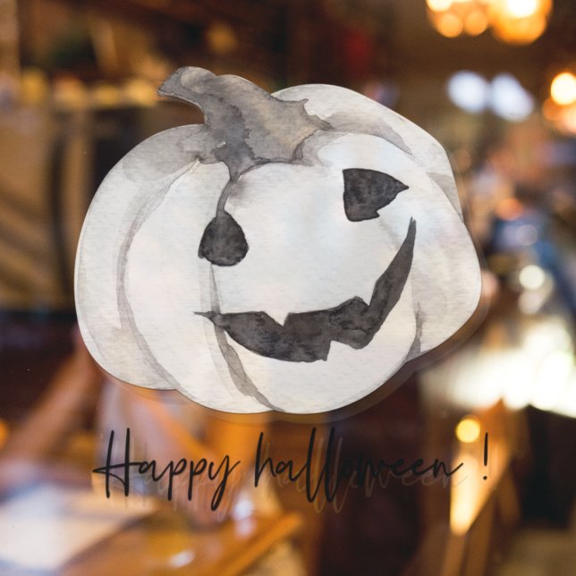 Spooky White Pumpkin | Frohe Halloween Fensteraufkleber (Von Creator hochgeladen)