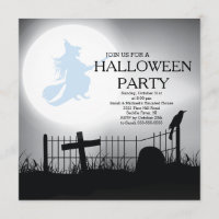 Spooky Witch Graveyard Halloween-Party Einladung