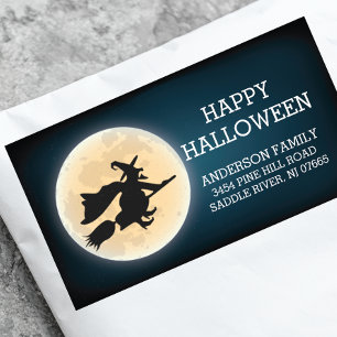 Spooky Witch Happy Halloween Rücksendeadresse Adressaufkleber