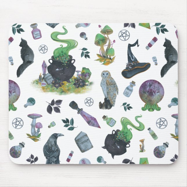 Spooky Witch Pattern Mousepad (Vorne)