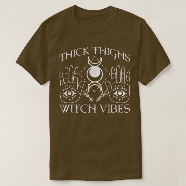 Spooky Witchcraft Crescent Moon Blackcraft Hallowa T-Shirt (Design vorne)