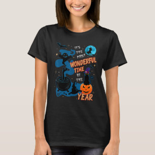 Spooky Witz Hut Black Cat und KürbisHalloween T-Shirt