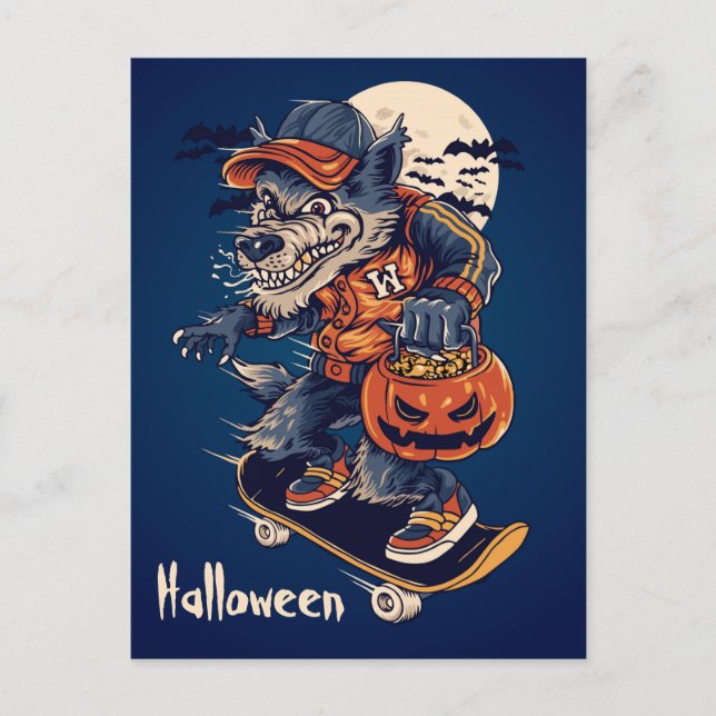 Spooky Wolf Postkarte (Vorderseite)