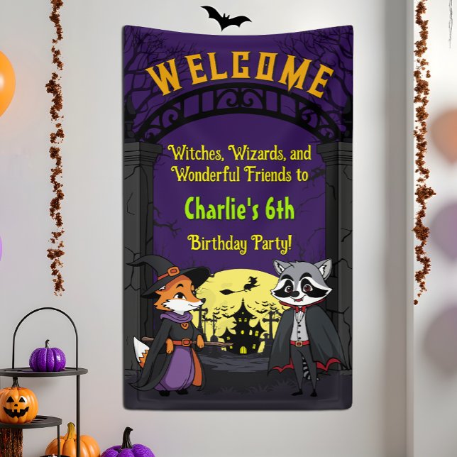 Spooky Woodland Tiere in Kostüm Party Willkommen Banner (Von Creator hochgeladen)