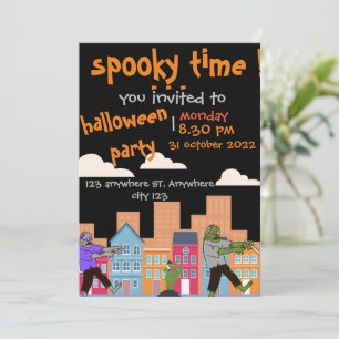 Spooky Zeit, Zombie Halloween-Party Einladung