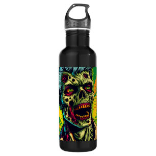 Spooky Zombie Comic Pop Kunst Edelstahlflasche