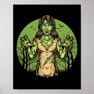 Spooky Zombie Fun Halloween Beängstigend Zombie Ha Poster