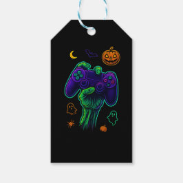 Spooky Zombie Gamer Halloween-Keuchkissen Geschenkanhänger