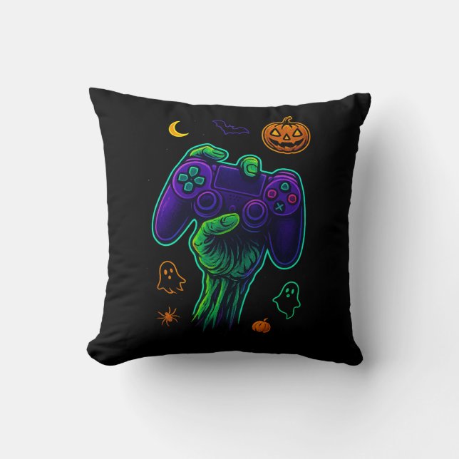Spooky Zombie Gamer Halloween-Keuchkissen Kissen (Vorderseite)