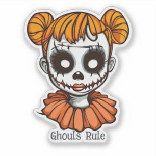 Spooky Zombie Girl Aufkleber