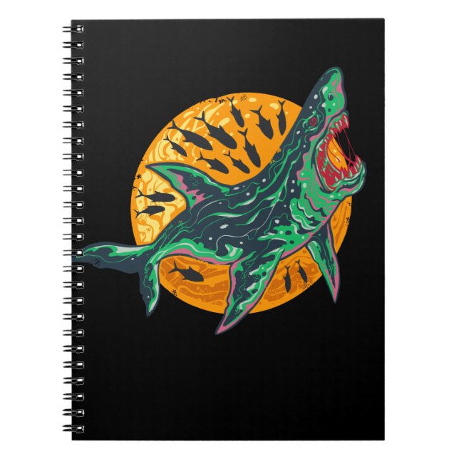 Spooky Zombie Hai Halloween Sea Creature Notizblock (Vorderseite)