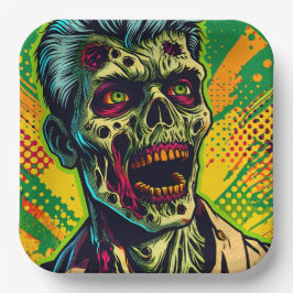 Spooky Zombie Halloween-Party Pappteller