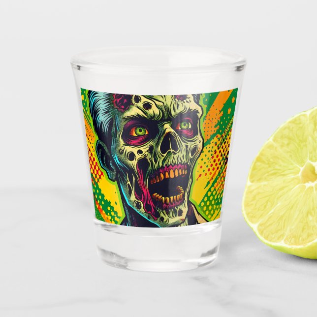 Spooky Zombie Halloween-Party Schnapsglas (Vorderseite)