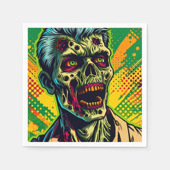 Spooky Zombie Halloween-Party Serviette (Vorderseite)