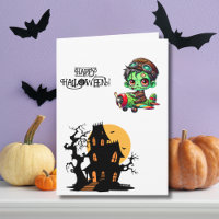 Spooky Zombie Pilot Flugzeug und Spuk Haus Foto