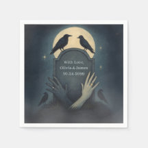 Spooky Zombie Romance Wedding Napkins