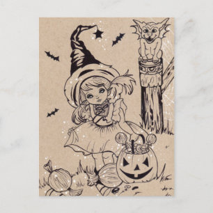 Spookylicious Candy Halloween Postcard Postkarte