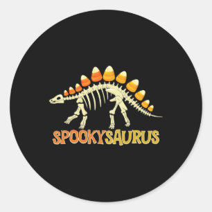 Spookysaurus Candy Corn Dinosaur Skelett Frohes Ha Runder Aufkleber