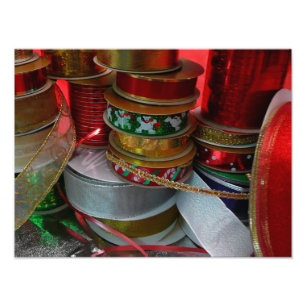 Spools von Weihnachten Weihnachtsfeiertag Rot und  Fotodruck