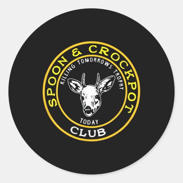 Spoon and Crockpot Club Funny Junting Design Runder Aufkleber (Vorderseite)