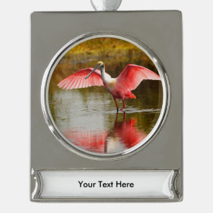 Spoonbill Banner-Ornament Silber