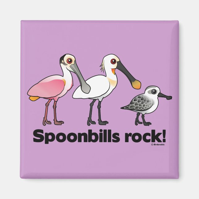 Spoonbills Rock! Magnet (Vorne)
