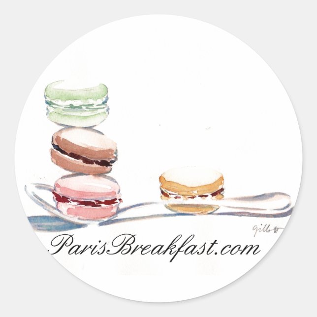 Spoonful von Macarons-Aufklebern Runder Aufkleber (Vorderseite)