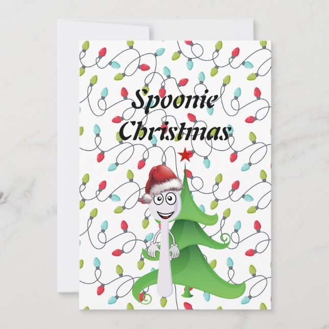 Spoonie Christmas Lights Feiertagskarte (Vorderseite)