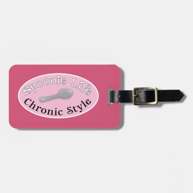 Spoonie-Stil - Rosa Gepäckanhänger (Vorderseite horizontal)